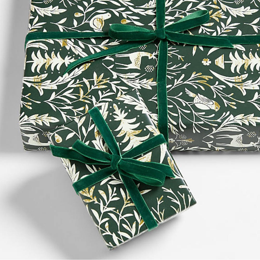 New! Crate&Barrel Nordic Forest Holiday Gift Wrap